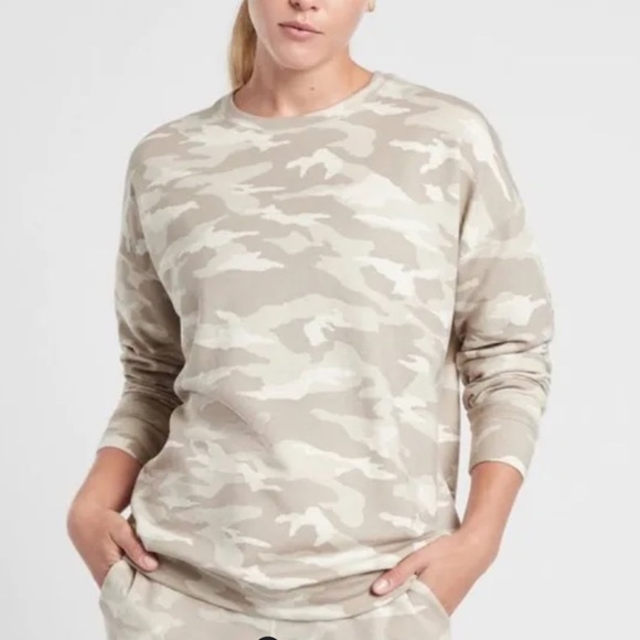 Athleta Camo Studio To Street Pullover Crewneck - Picture 1 of 5